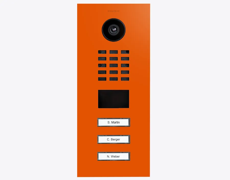 DoorBird Multi-Dwelling IP Intercom Video Door Station D2103V - 3 Call Buttons - Metal Finish