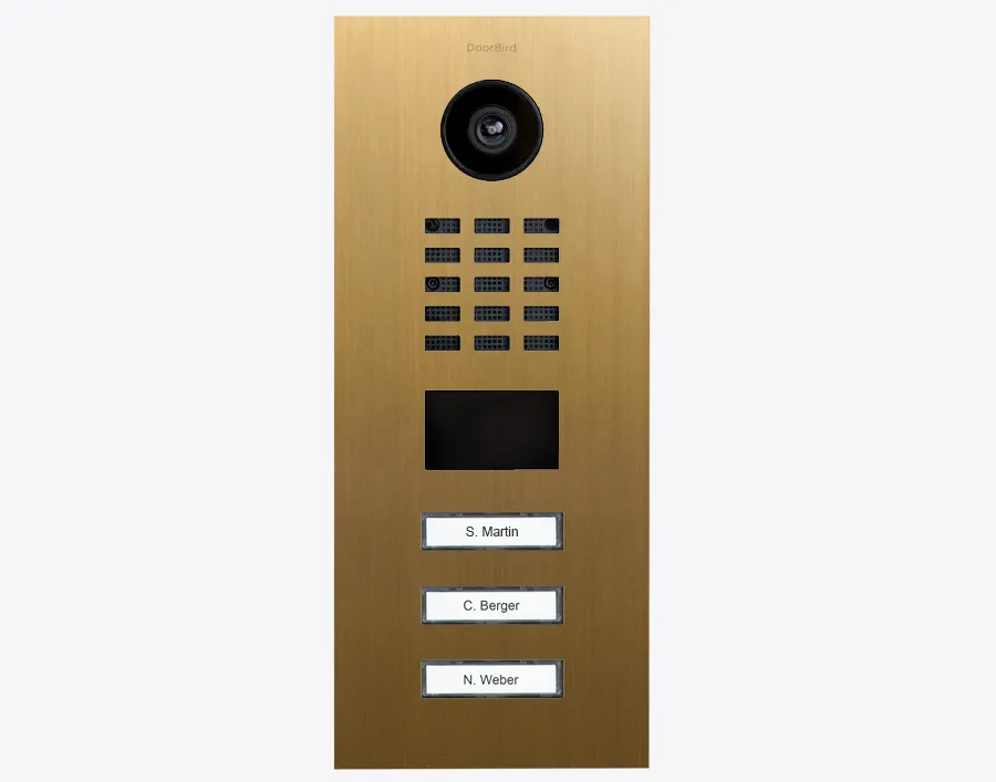 DoorBird Multi-Dwelling IP Intercom Video Door Station D2103V - 3 Call Buttons - Metal Finish