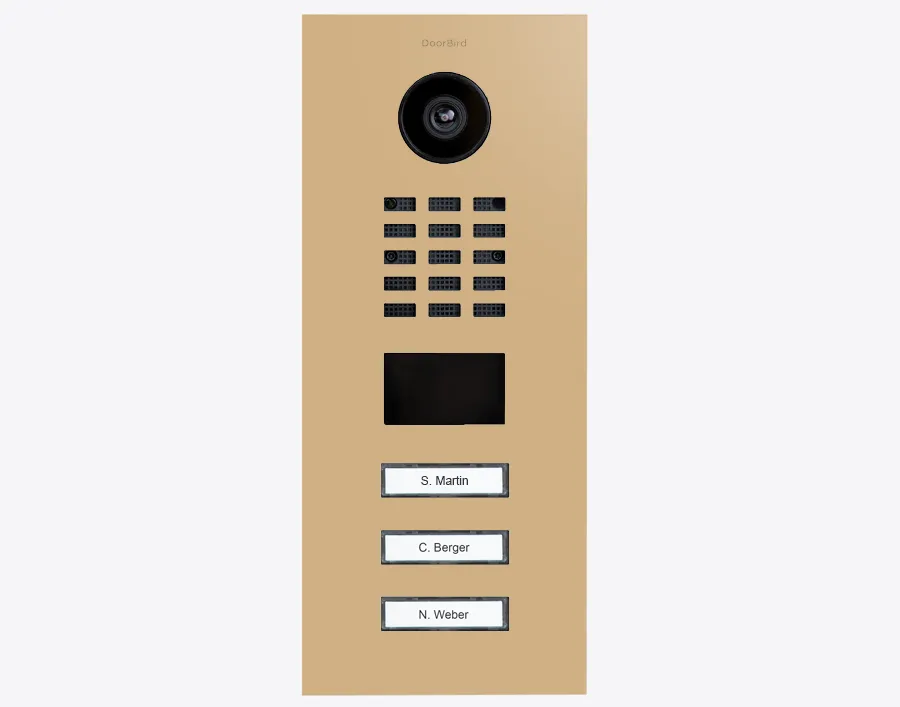 DoorBird Multi-Dwelling IP Intercom Video Door Station D2103V - 3 Call Buttons - Metal Finish
