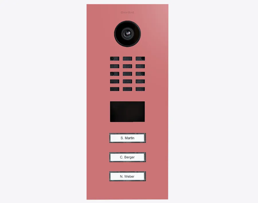 DoorBird Multi-Dwelling IP Intercom Video Door Station D2103V - 3 Call Buttons - Metal Finish
