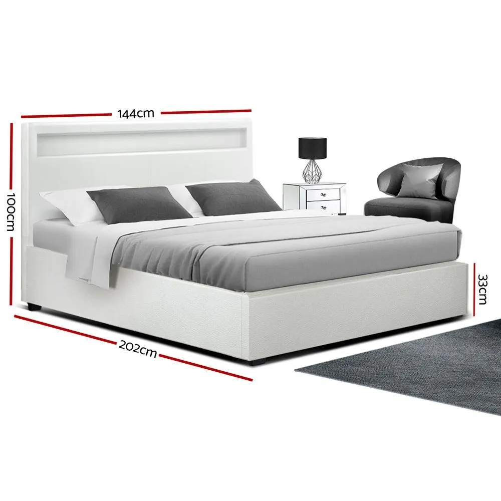 Double Package | Wanda LED Bed White & Normay Series Pillow Top Mattress (Medium Firm)