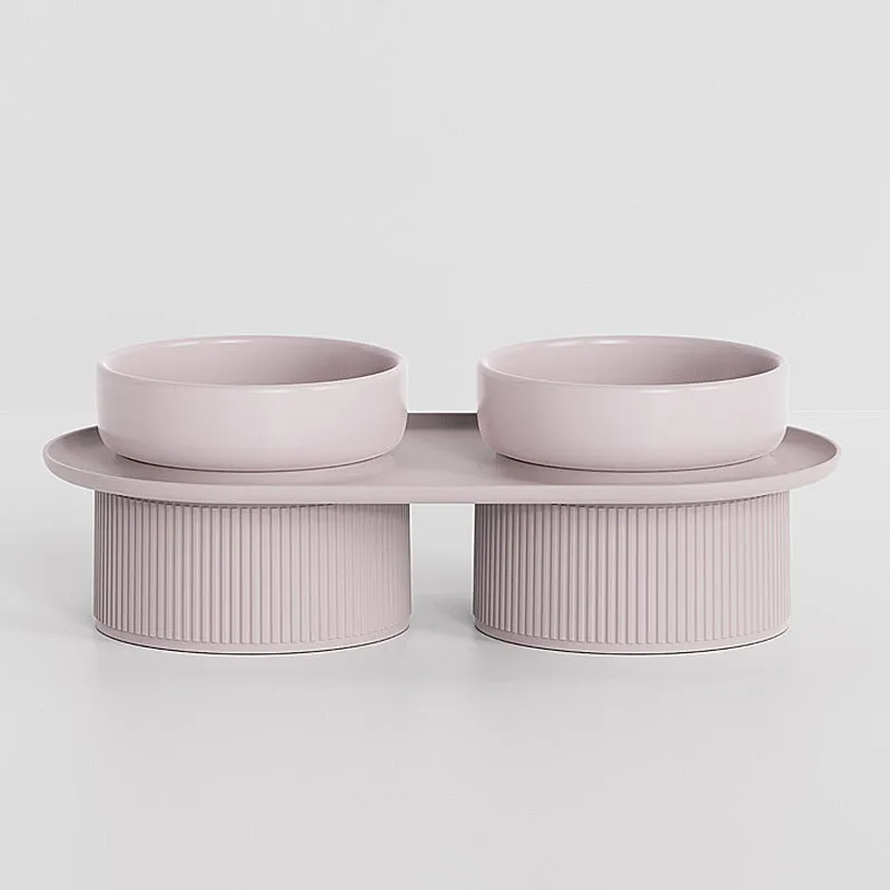 Elevated Ceramic Pet Bowls with Stand for Dogs & Cats