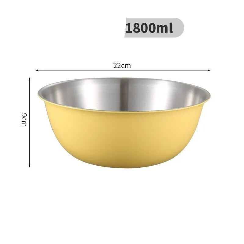 Japanese Stainless Steel Salad Bowls with Scale