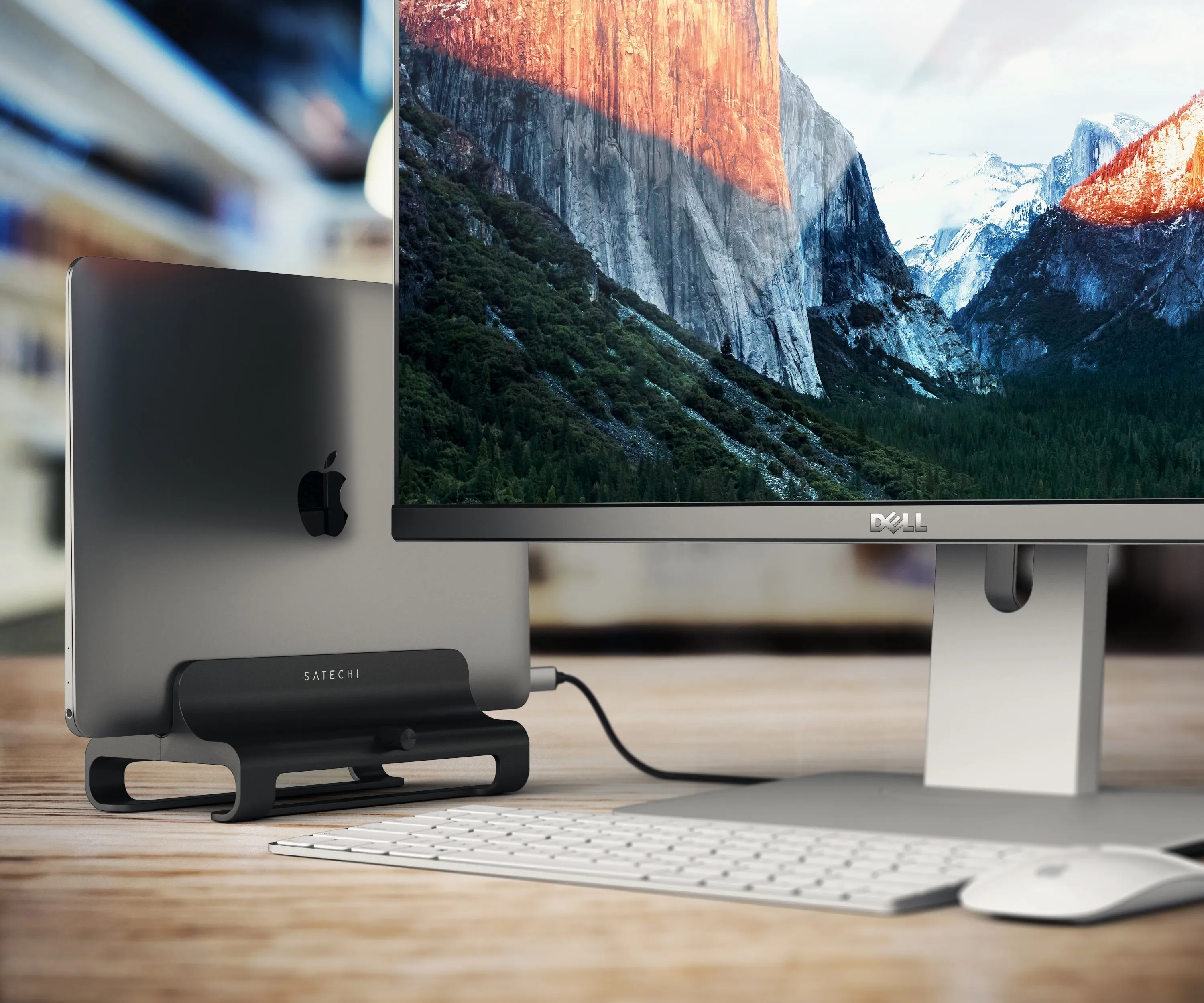 [OPEN BOX] SATECHI Aluminum Vertical Laptop Stand - Matte Black