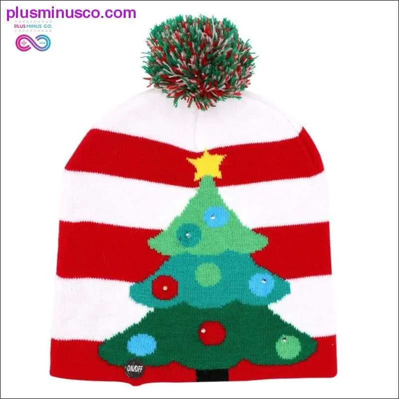 OurWarm Led Light Cotton Christmas Hat Knit Up Beanie Hat