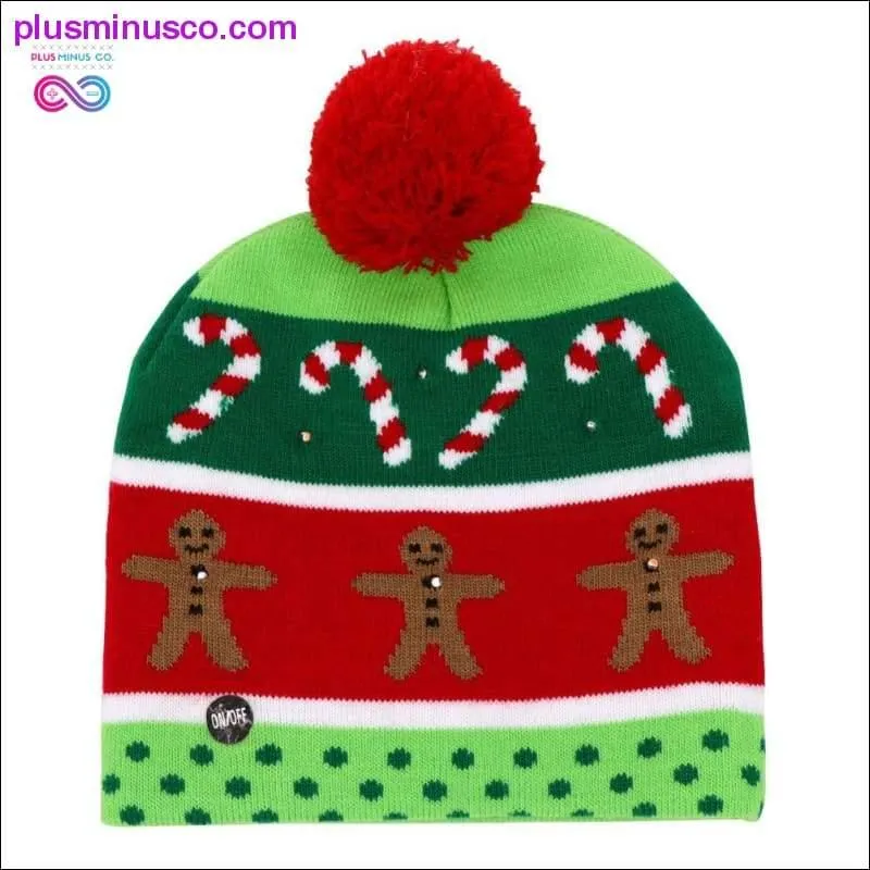 OurWarm Led Light Cotton Christmas Hat Knit Up Beanie Hat