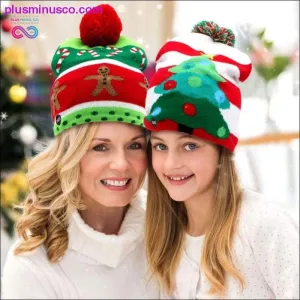 OurWarm Led Light Cotton Christmas Hat Knit Up Beanie Hat