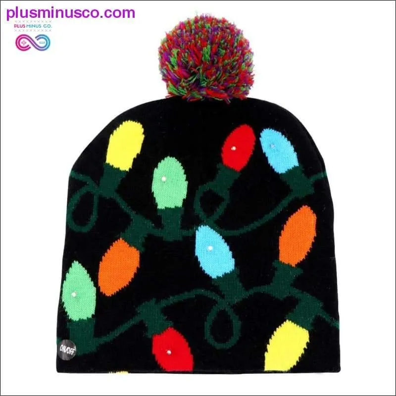 OurWarm Led Light Cotton Christmas Hat Knit Up Beanie Hat