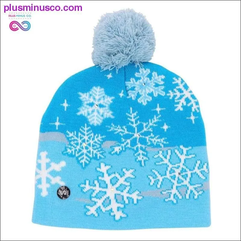 OurWarm Led Light Cotton Christmas Hat Knit Up Beanie Hat