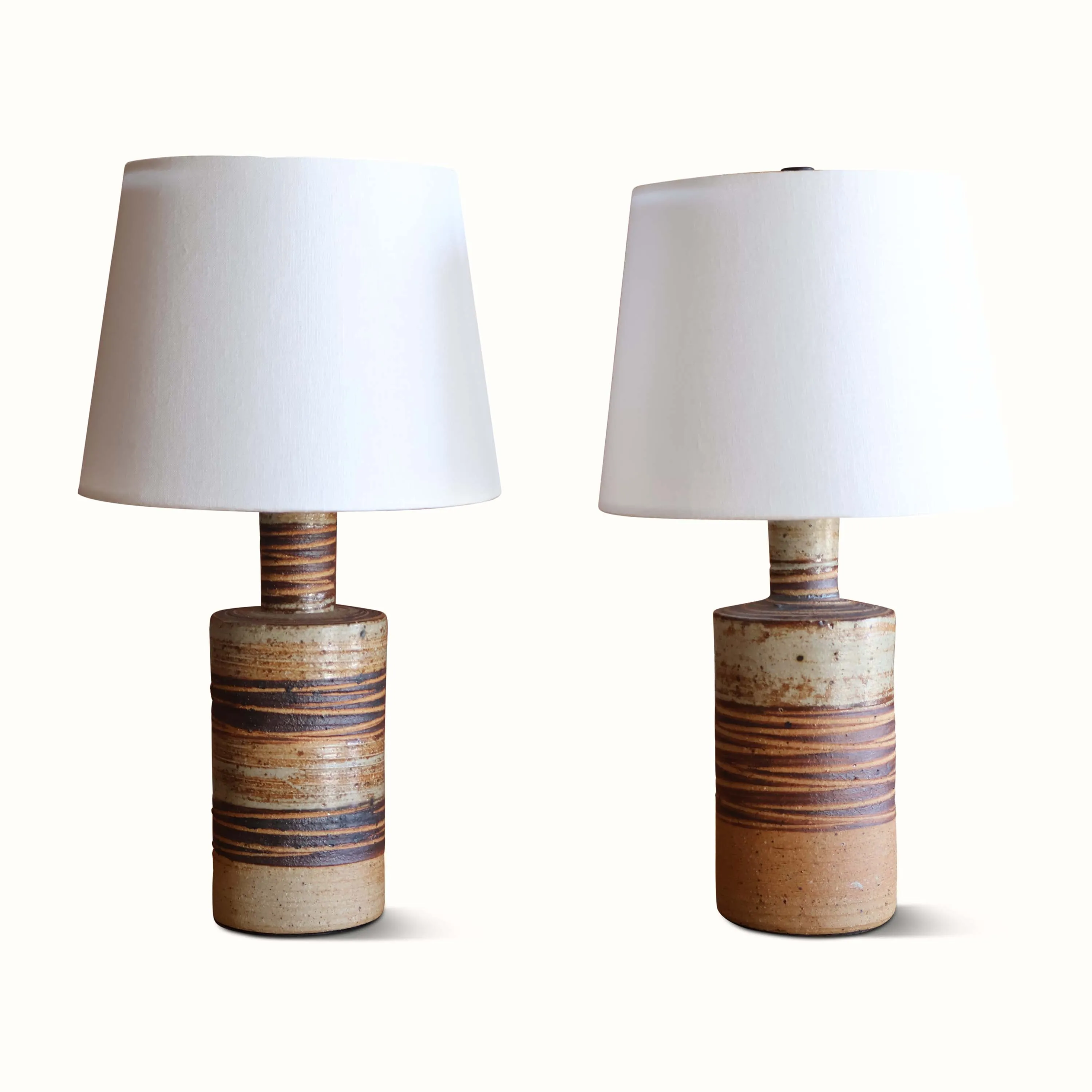 Pair of Tou Poulson Ceramic Lamps