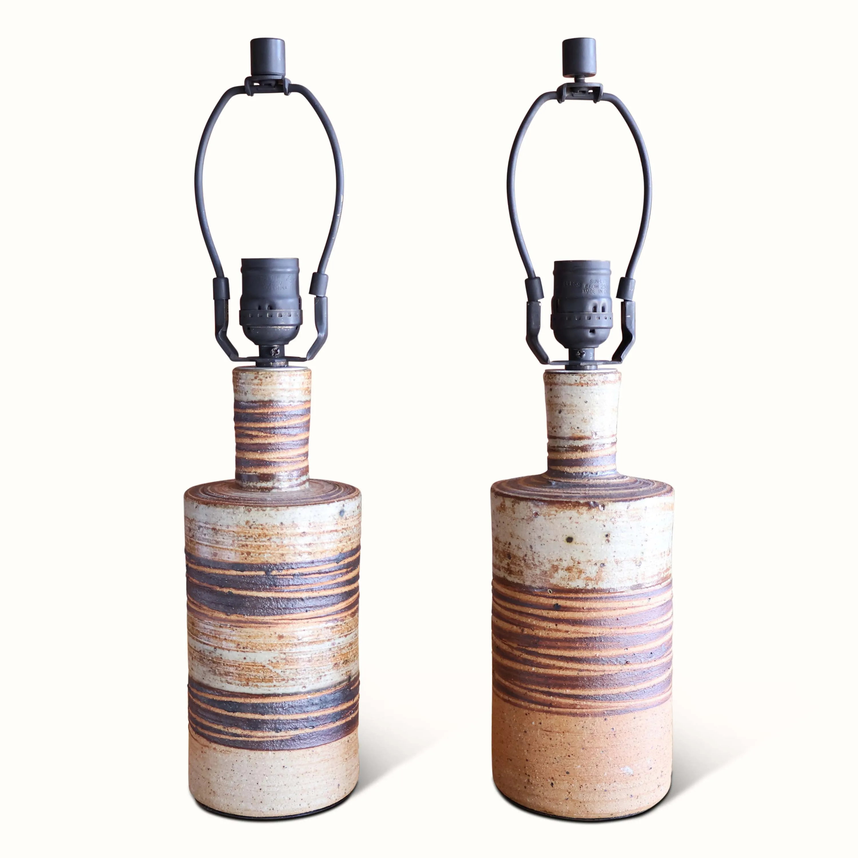 Pair of Tou Poulson Ceramic Lamps