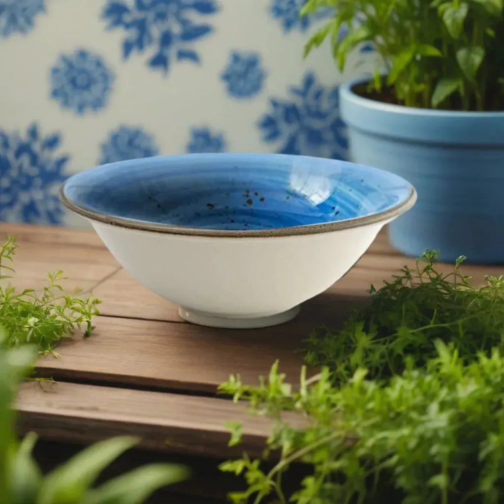 Porcelain Soup-Cereal Bowl Pebble Marine Blue 16cm