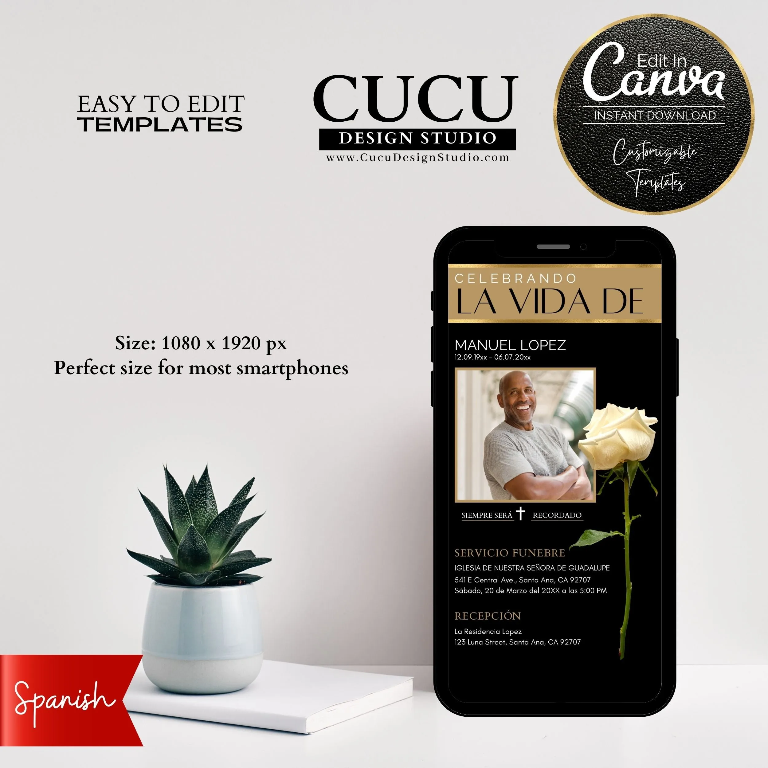 Spanish Funeral Invitation