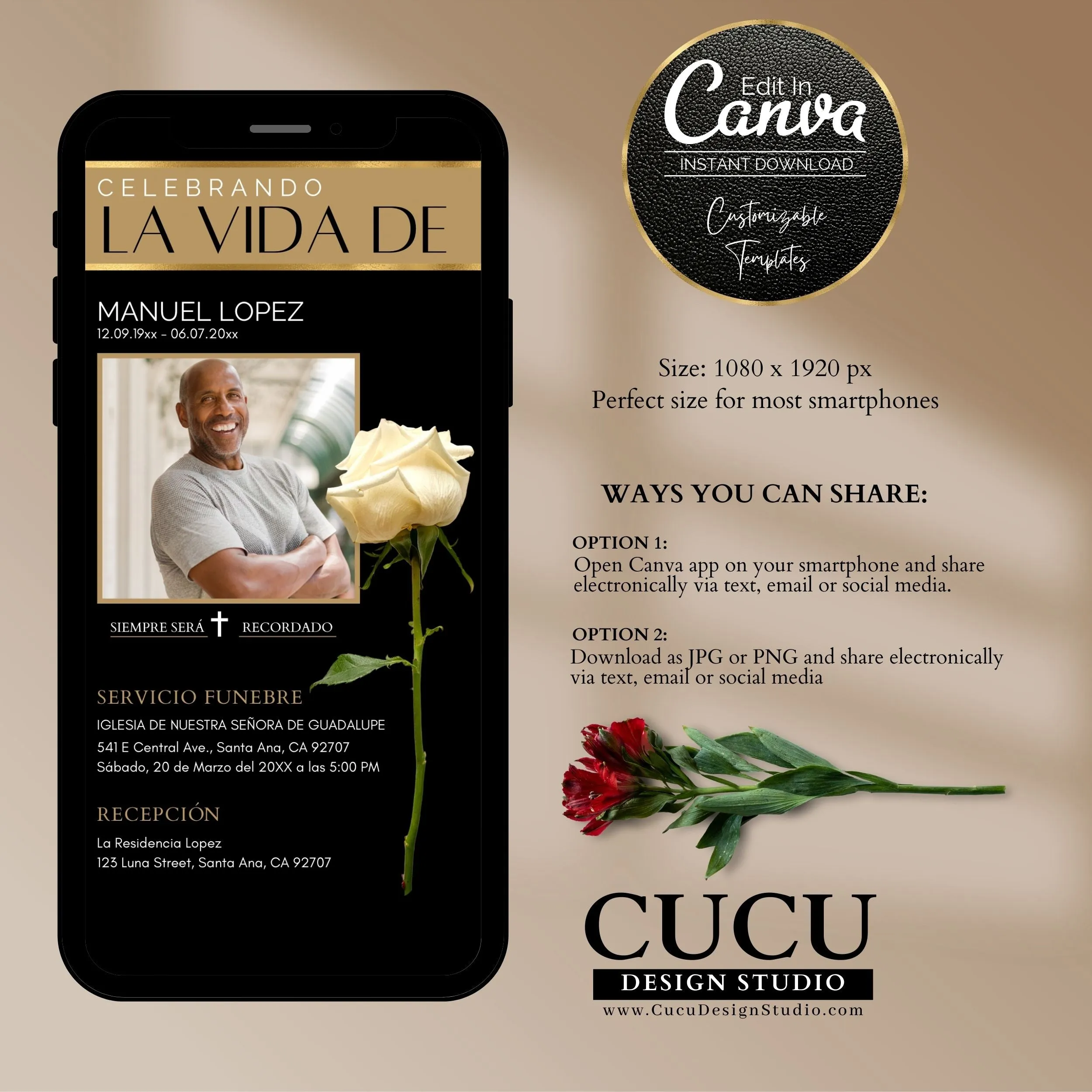 Spanish Funeral Invitation